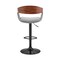 Armen Living Benson Adjustable Gray Faux Leather and Walnut Wood Bar Stool with Black Base LCBNBAWABLGR - alternate 7